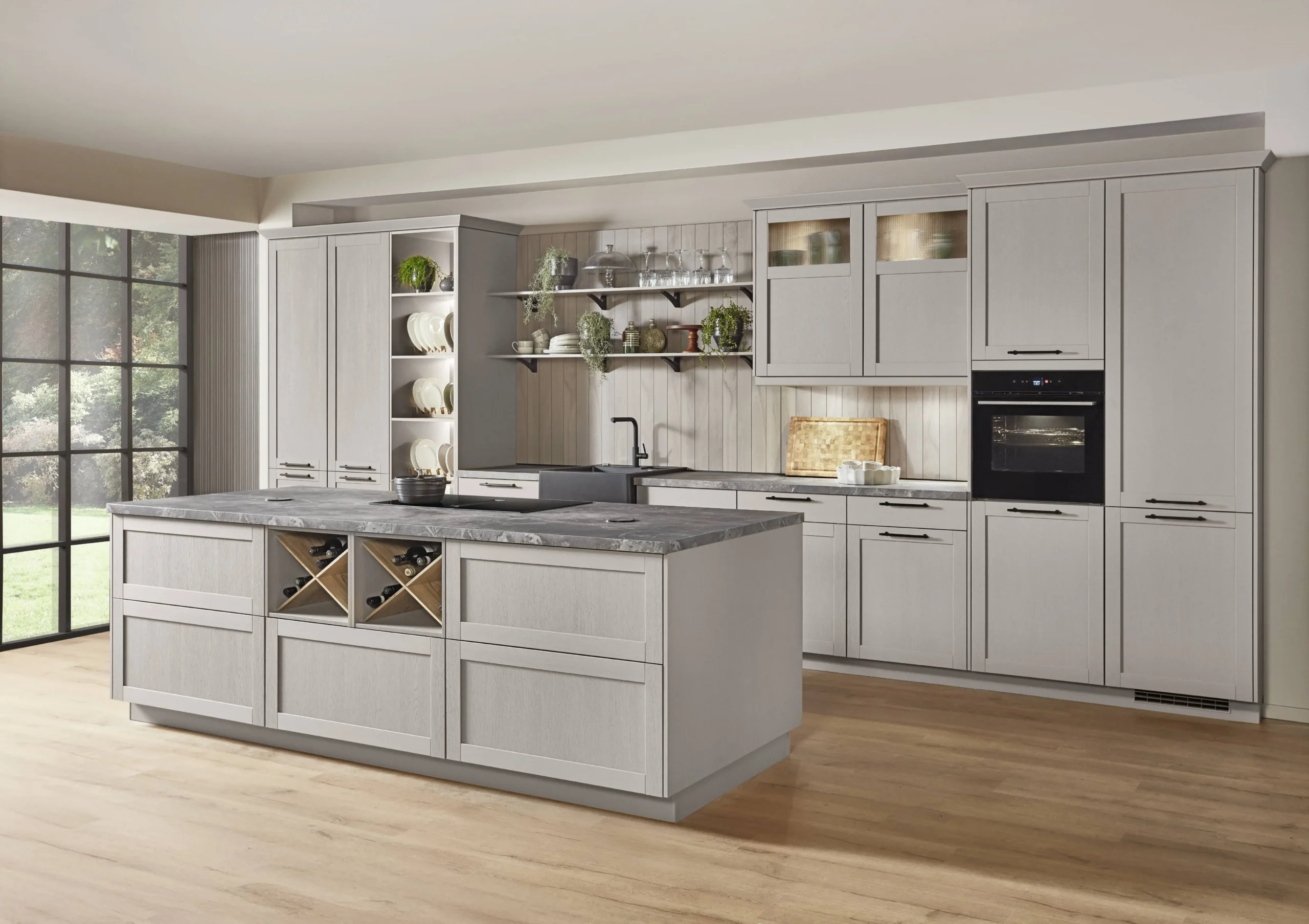 Cuisine Cottage aux lignes douces et décors naturels, réalisée par KOA Kitchen à Remiremont