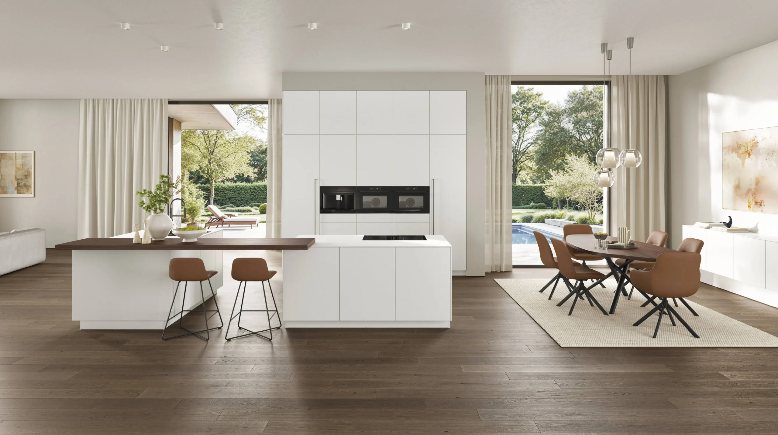 Cuisine moderne sur mesure aux contrastes affirmés, réalisée par KOA Kitchen à Remiremont