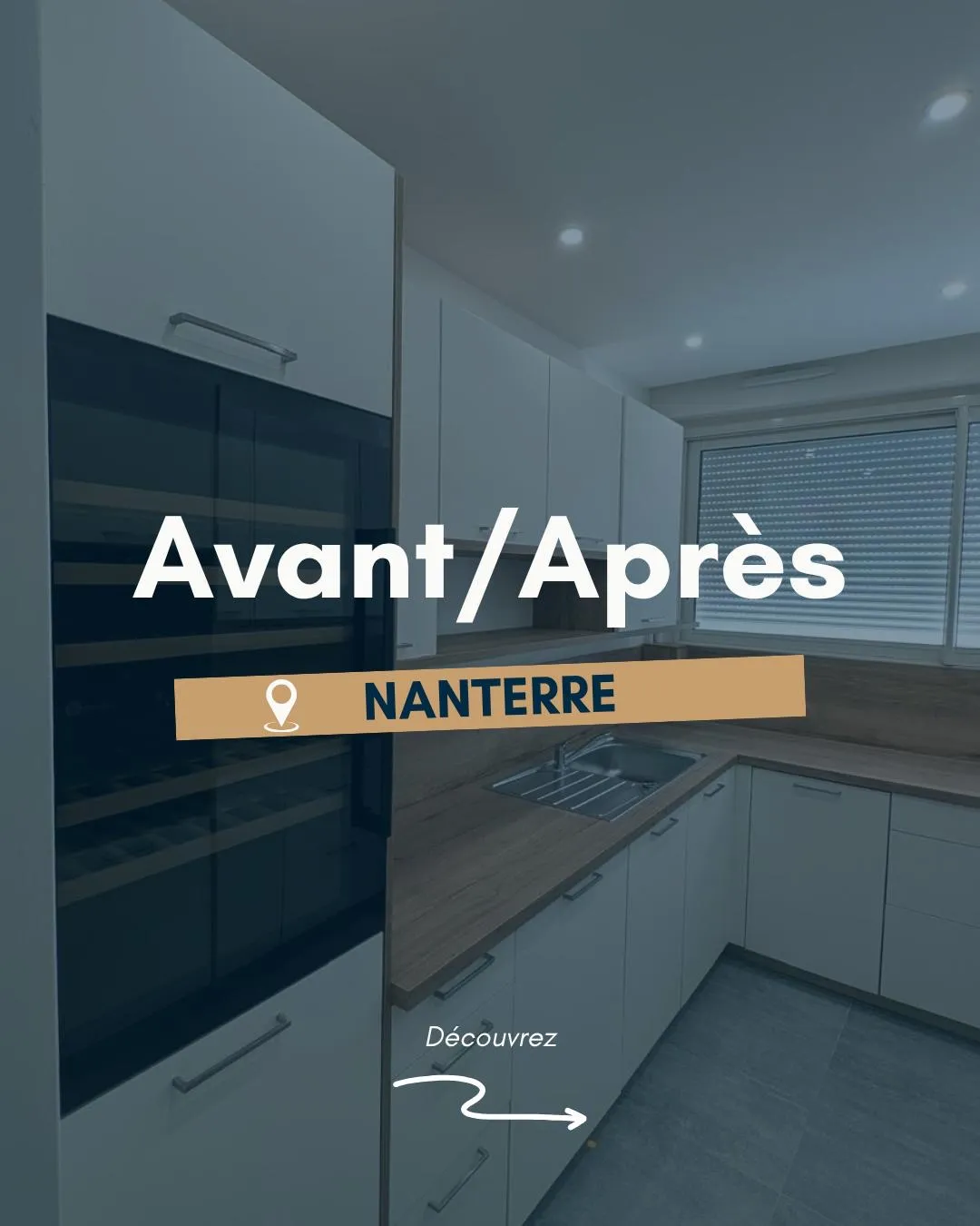 Avant/après rénovation d'une cuisine blanche et bois à Nanterre par KOA Kitchen